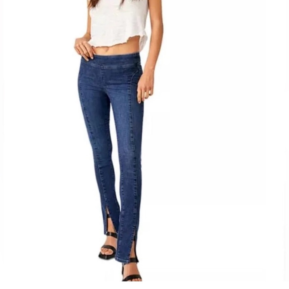 NWT We The Free Double Dutch Slit Jeans Women’s Size Medium M Blue Muse
